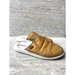 OluKai Mua 'Ili Premium Leather Slip On Shoe Slipper Mens Sz 10 Golden Sand $120